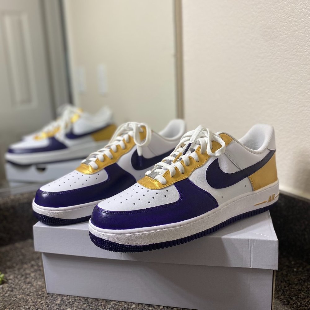 Custom Nike AF1 Purple and gold